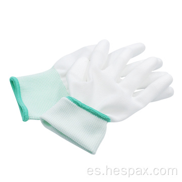 Hespax White White Polyester Guantes de seguridad PU Electrical